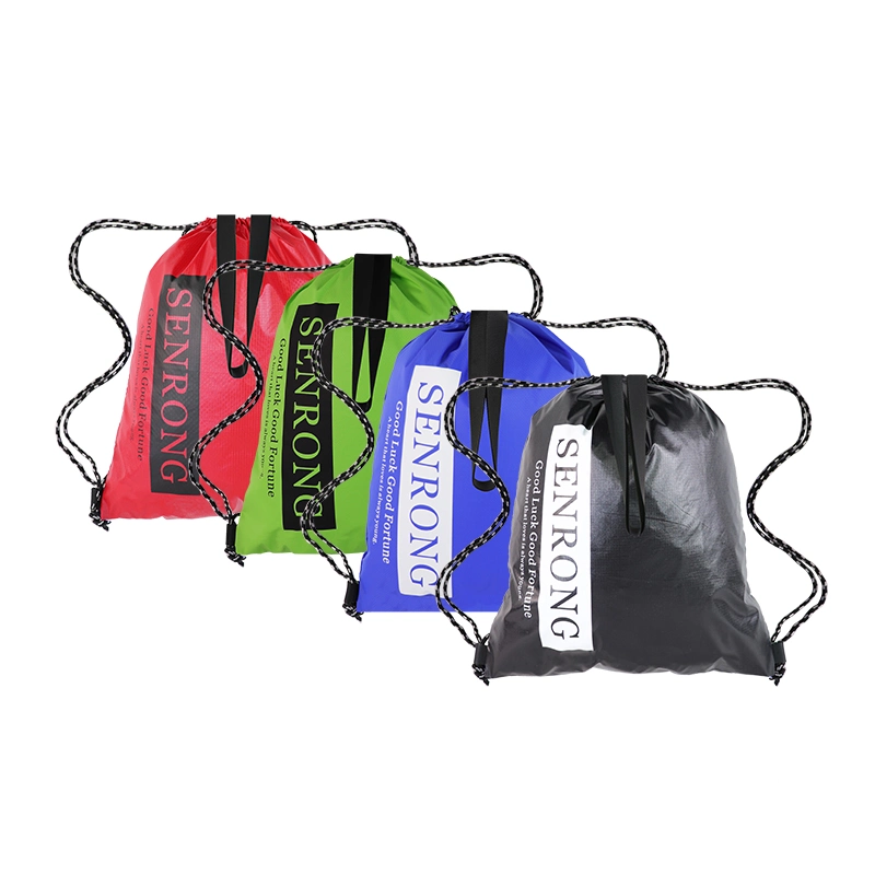 Blue Personalized Custom Made Punching Bags for Kids Custom Made Sports Drawstring Bag