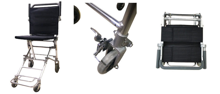 Lightest Weight Aluminum Transport Wheelchair with One Step Fold&Unfold