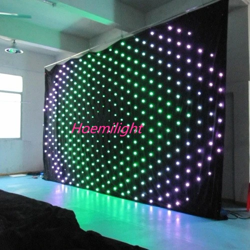 P18 4m*6m RGB3in1 Color, LED Vision Curtain, LED Video Cloth, DJ Backdrops for Wedding, Stage
