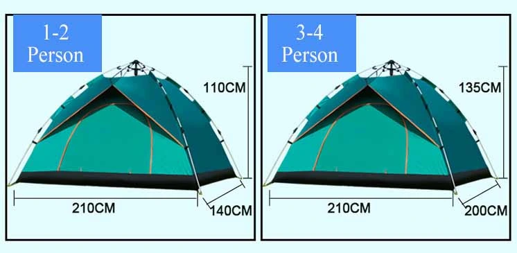 Easy Instant Automatic Pop up 4 Person Double Layers Camping Outdoor Waterproof Tents