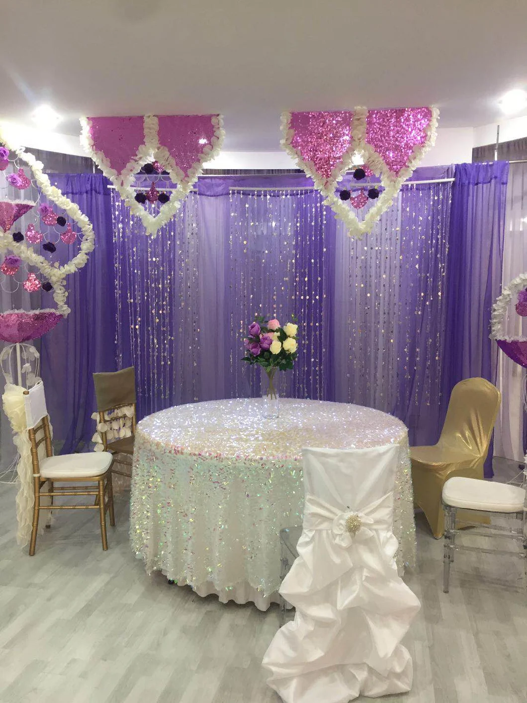Wedding Supplier Table Cloth Printed Organza Table Covers Tablecloth