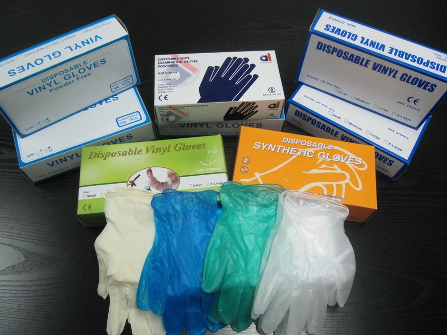 Powder Free Vinyl Patient Examination Gloves, Clear (non- colored)