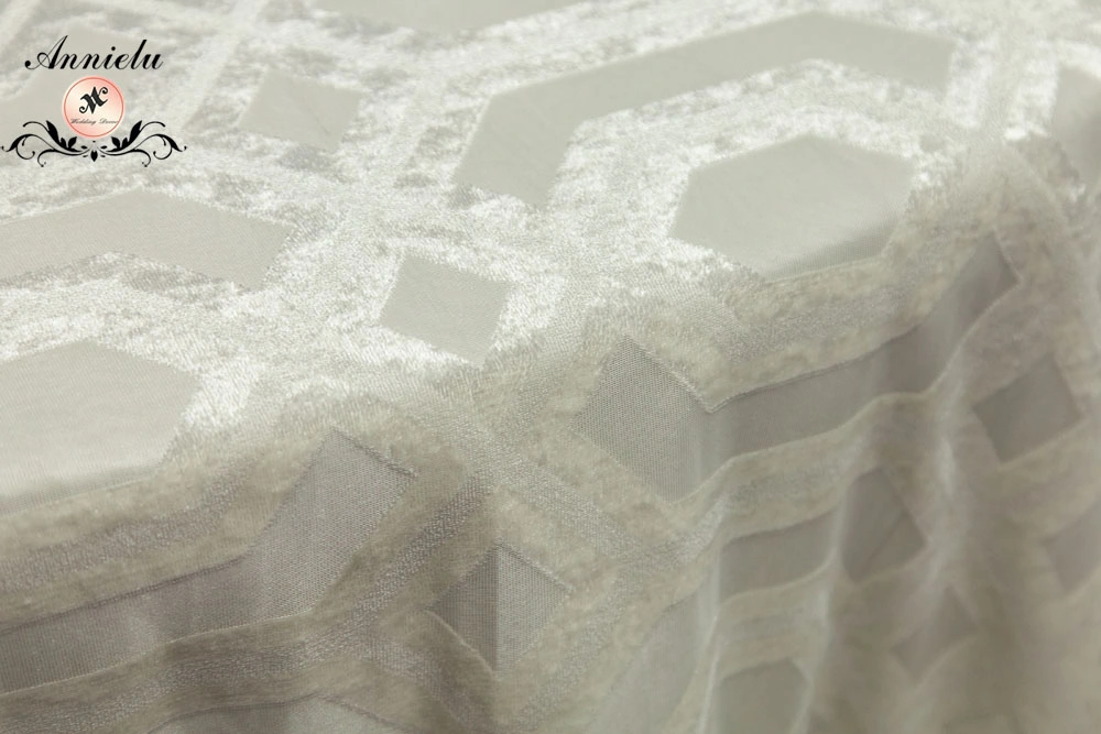 Wedding Table Cloth Argyle Velvet Embroidery Pattern Table Covers Tablecloth