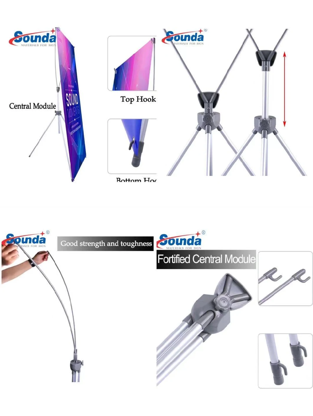 X Banner 60*160/80*180cm Adjustable X Banner Display Stand