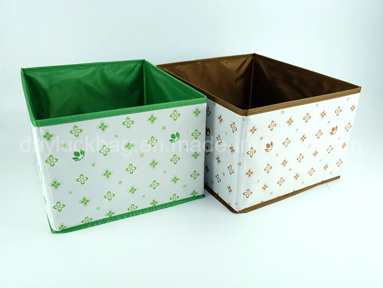 Polyester Canvas Folding Cube Storage Fabric Box for Book Cloth