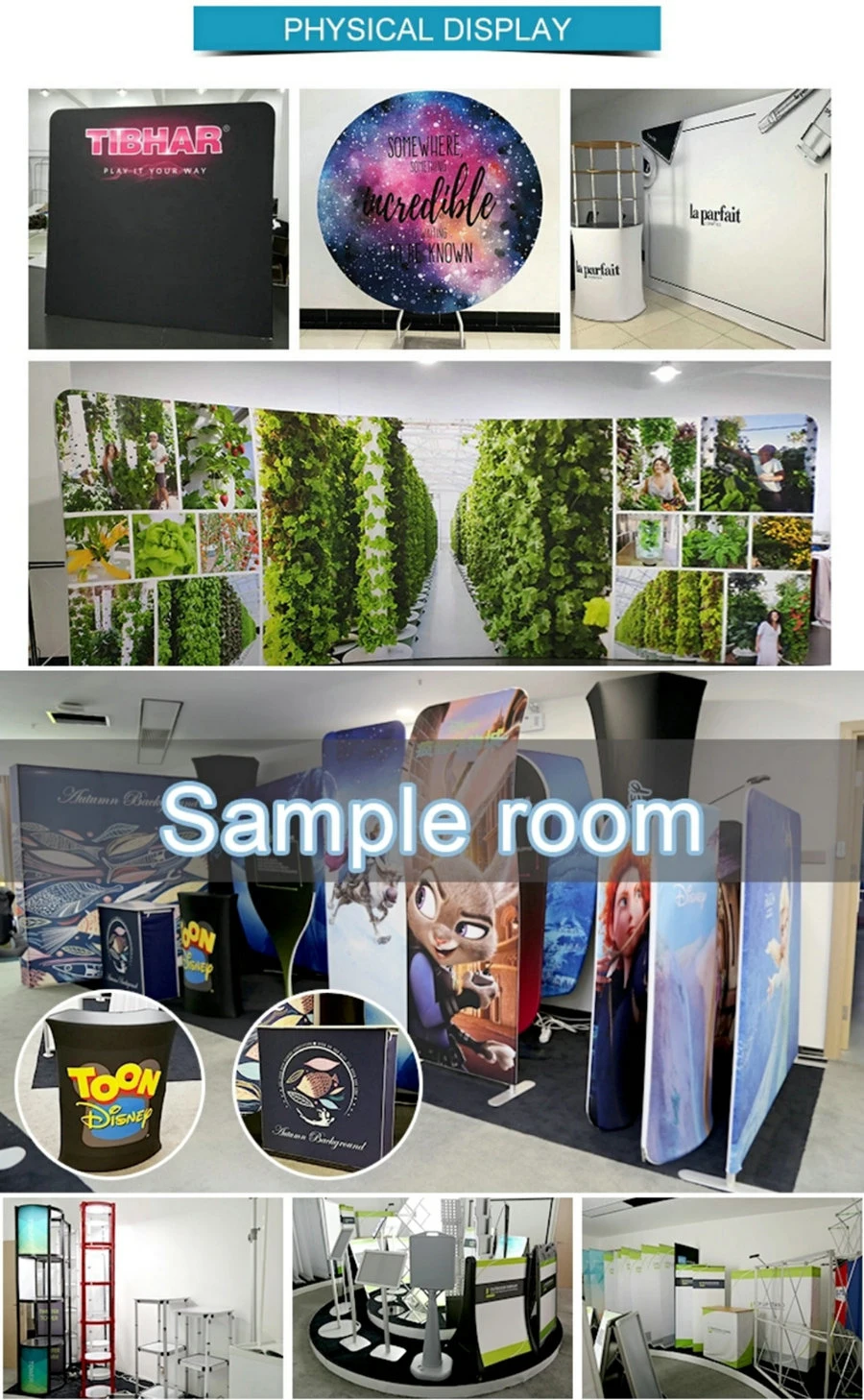 Portable Tension Fabric Display Used Well as Backdrop Stand