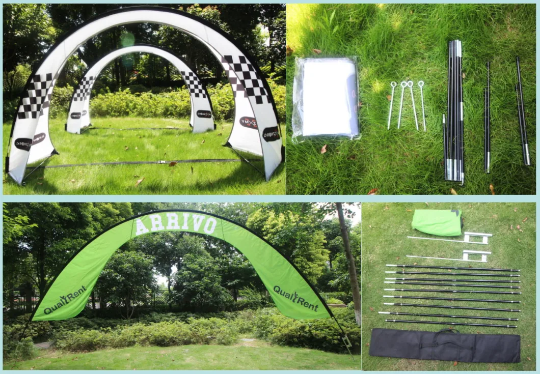 Outdoor Promotional V Shape Arch Race Gates Racing Banners