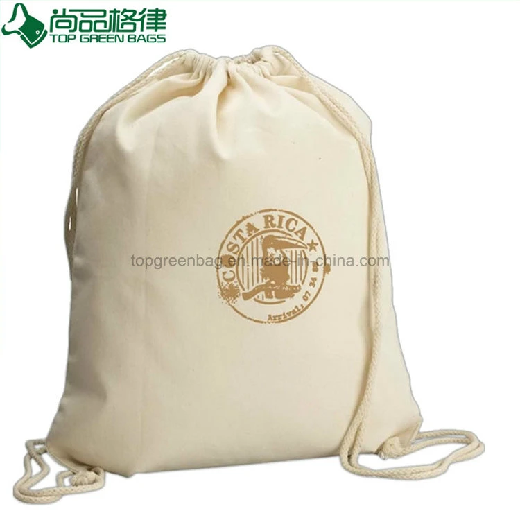 Custom Calico Drawstring Cotton Bag Cotton Canvas Drawstring Backpack
