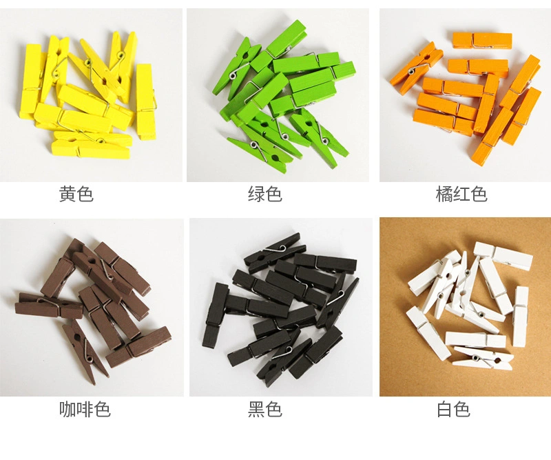 High Quality Colorful Photo/Paper Wooden Clip Pegs