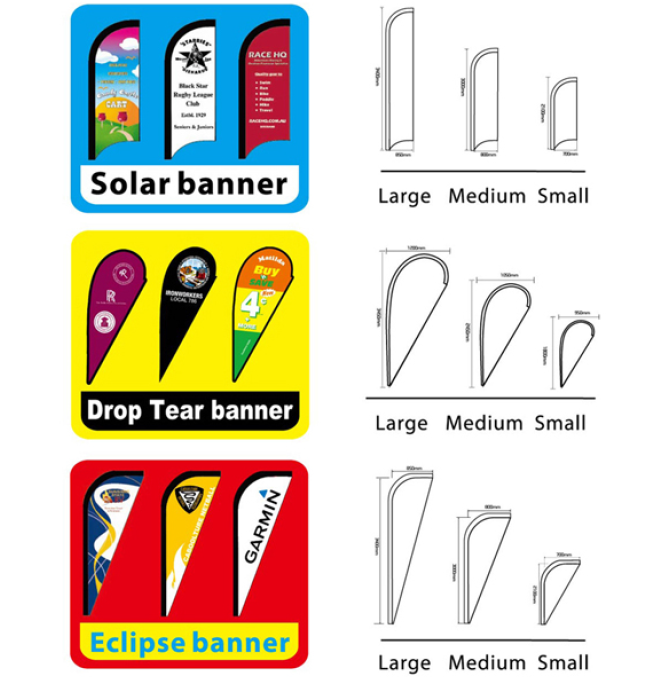 Aluminum Promotional Display Flying Flag Banners