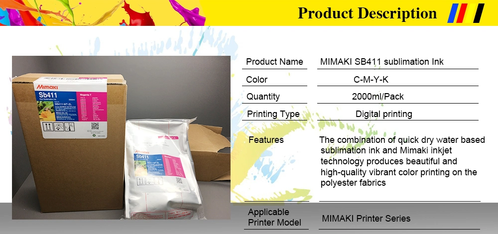 Mimaki Sb411 Dye Sublimation Ink Sportswear/Jersey Printing Material