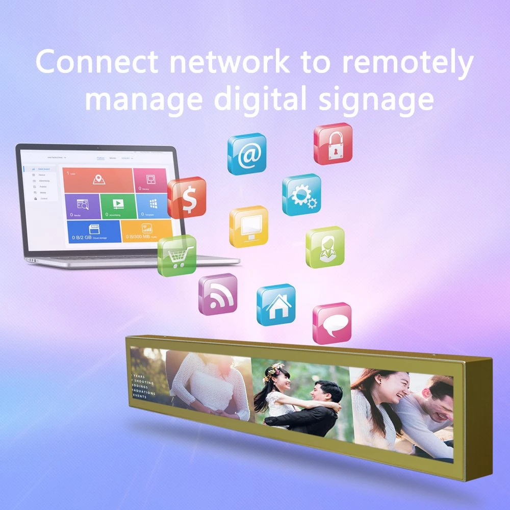 900mm LCD Stretched Banner Display with Mounting Bracket for Hypermarket