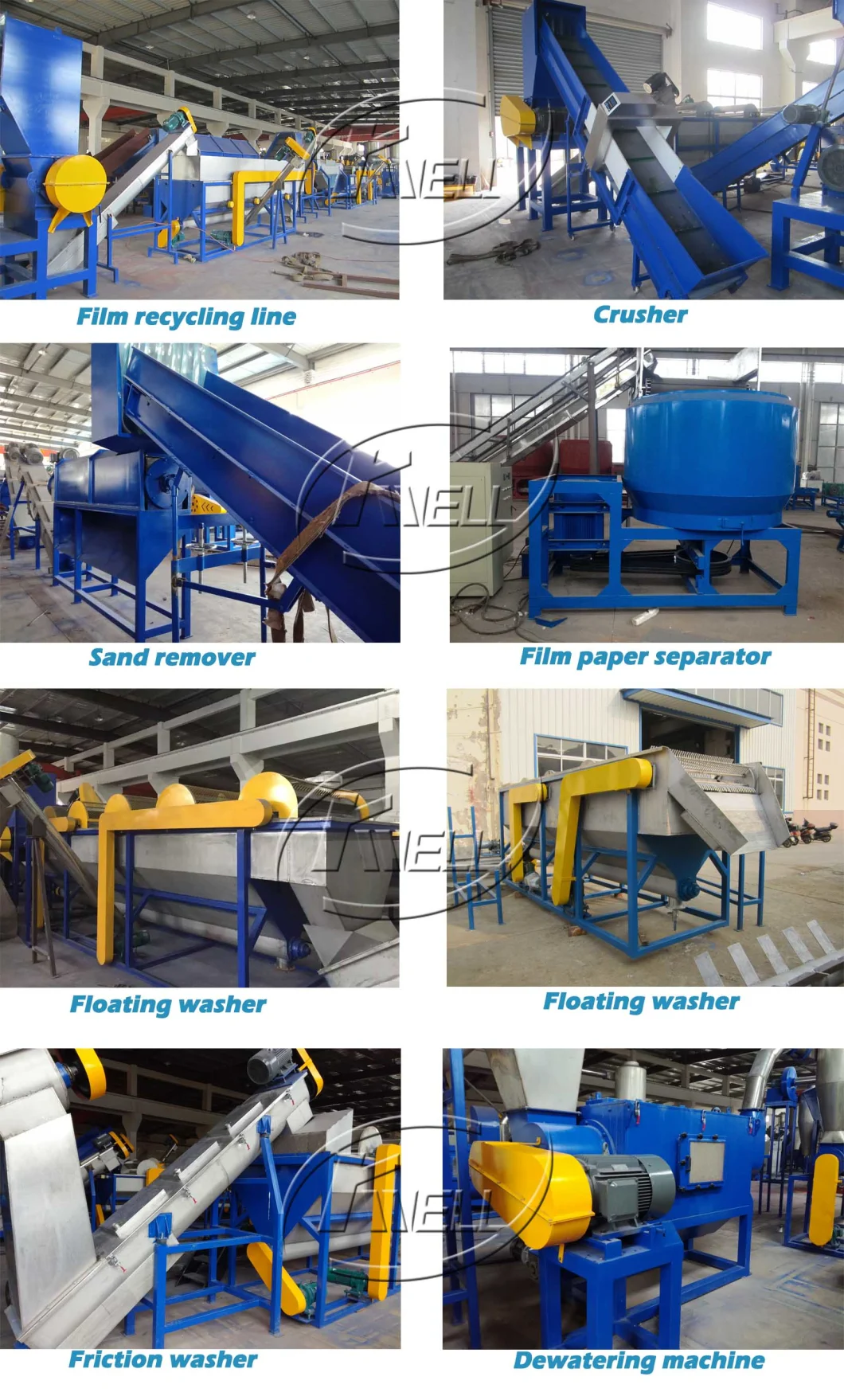 Agriculture Film Crushing Washing Machine, PE PP Film Recycling Machine