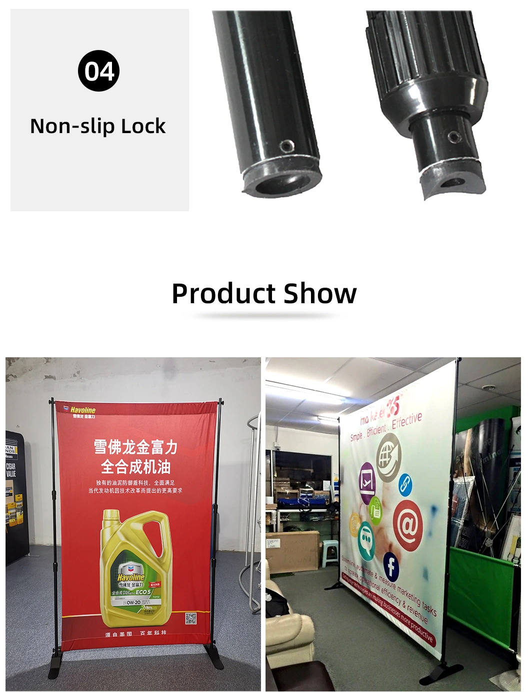 8' X 8' Adjustable Telescopic Display Backdrop Stand Step and Repeat for Trade Show, Photo Booth, Wall Exhibitor Background with Carrying Bag
