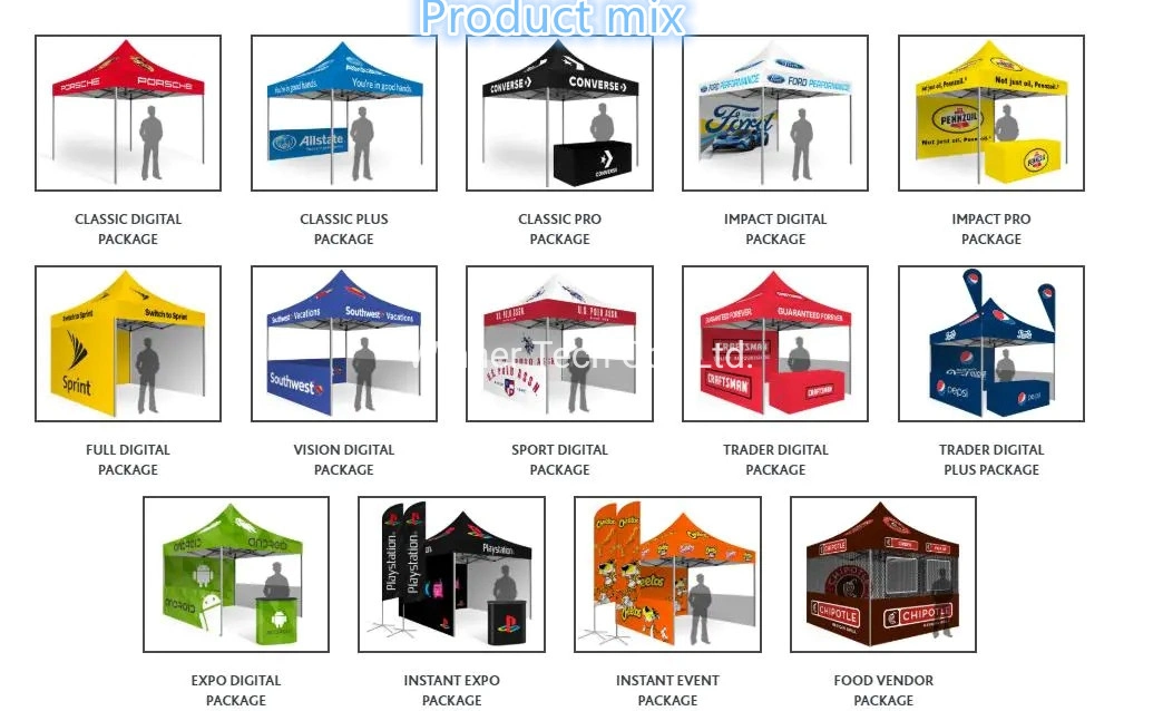 Foldable Tent Gazebo Canopy Pop up Trade Show Advertising Customize Outdoor Folding Tents-W00029