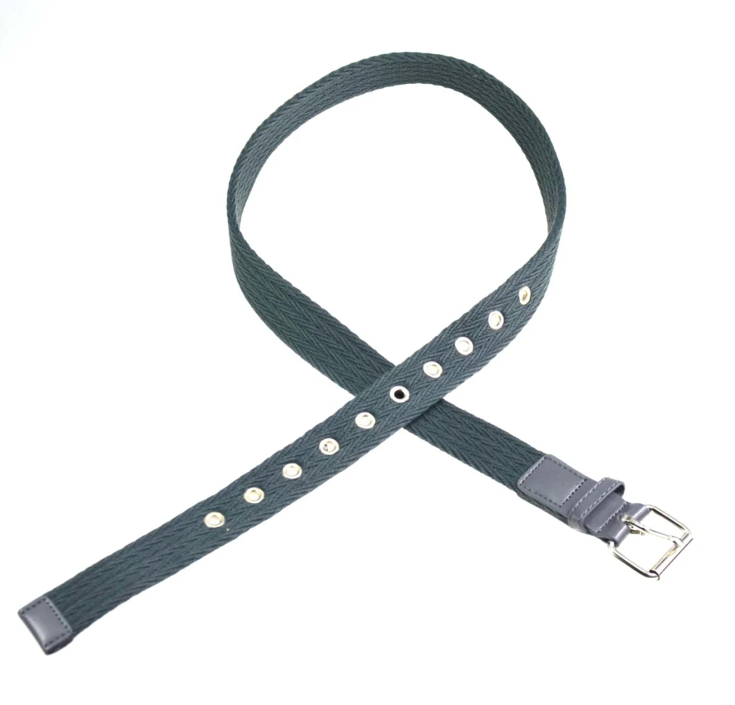 Fashion High Quality Polyester Canvas Weaving Belt with Eyelet Adjustment