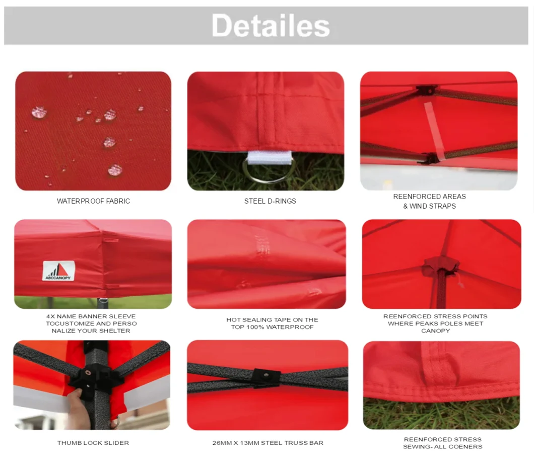 3X3m Waterproof Outdoor Garden Gazebo Canopy Tent for Festival