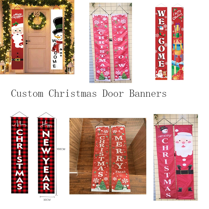 Wholesale 180X30cm Inch 2020 New Custom Design Christmas Halloween Door Banners