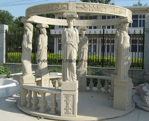 Natural Marble Gazebo Pavilion Marquee Tent Camping Stone Gazebo for Garden Yard