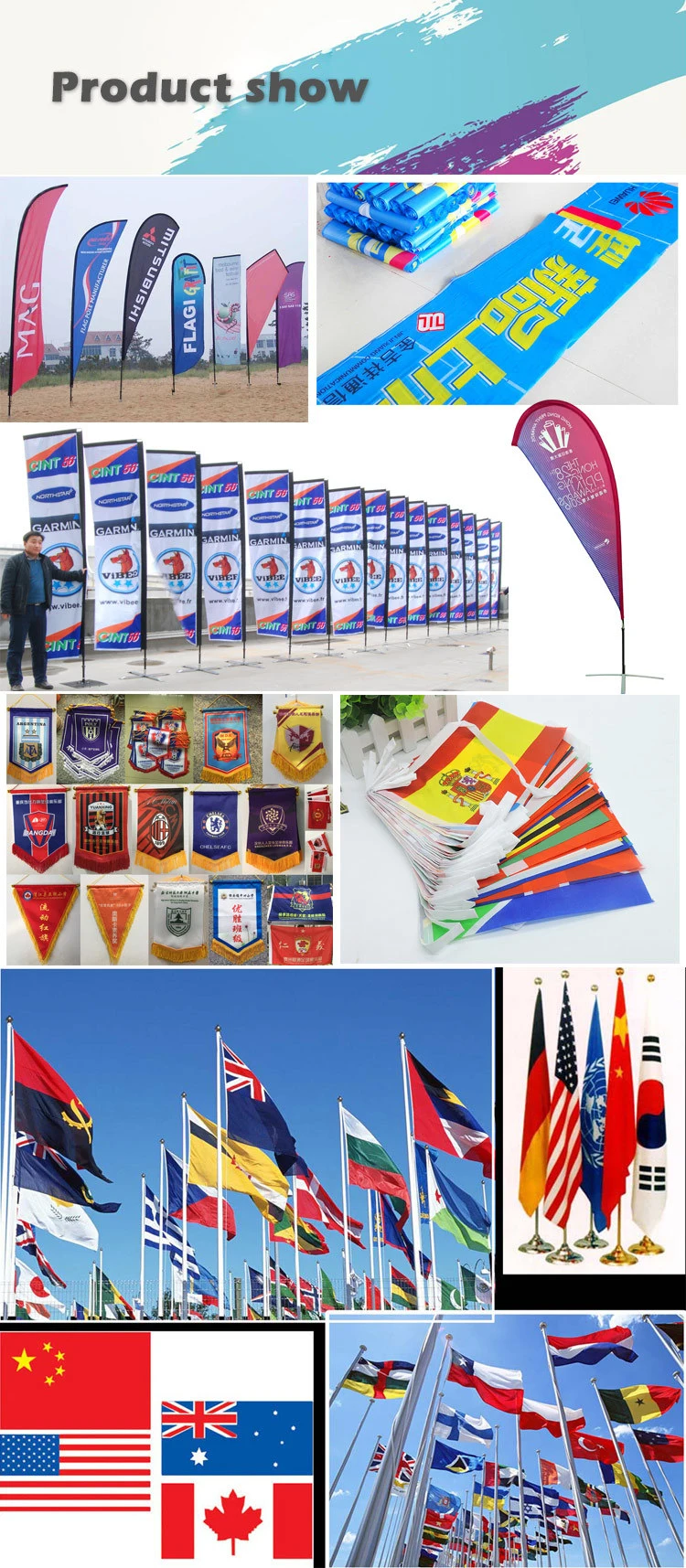Wholesale Cheap High Quality Custom Advertising Vinyl PVC Flex Polyester Canvas Fabric Hanging Exhibition Display Decoration Digital Printing Flying Flag Banner