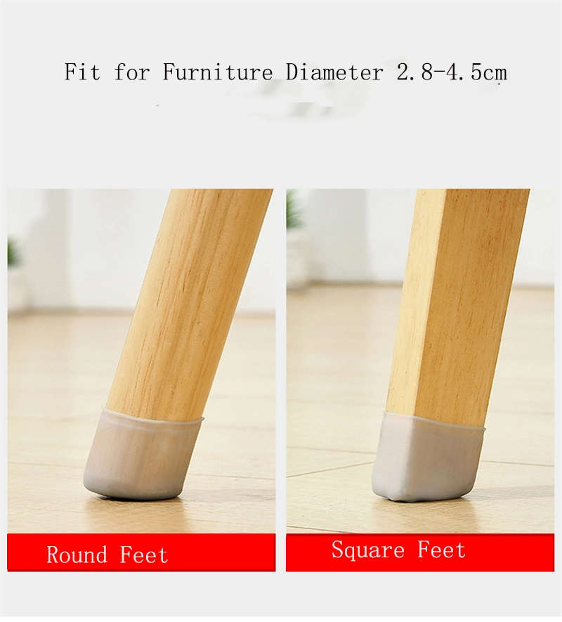 Anti Slip Silicone Floor Protectors Chair Leg Caps Tips Furbiture Table Feet Covers