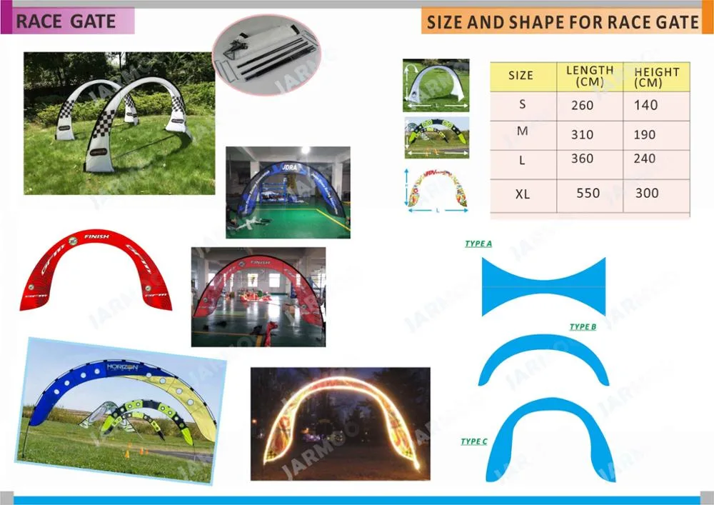 Outdoor Promotional V Shape Arch Race Gates Racing Banners