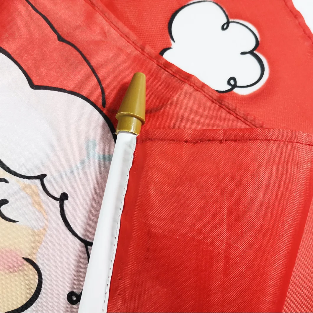 Custom Flags Printing Christmas Polyester Santa Claus Hand Flag Banner 30X45cm