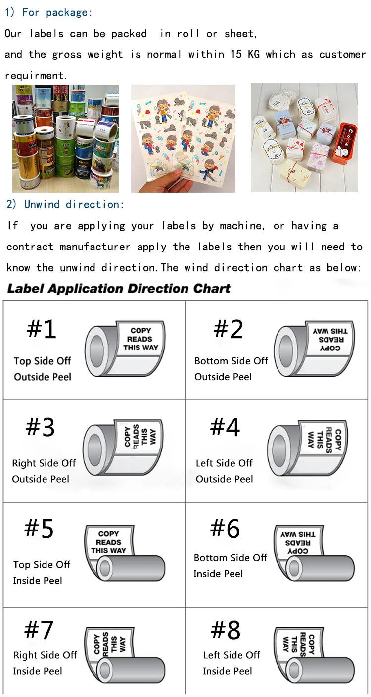 Custom Adhesive Vinyl Printing Labels Sticker, High Quality Self Adhesive Print Labels