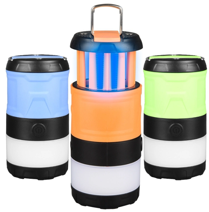 LED Camping Lantern with Mosquito Killer, Foldable Rechargeable Camping Light, 3W COB LED Foldable Tent Lamp