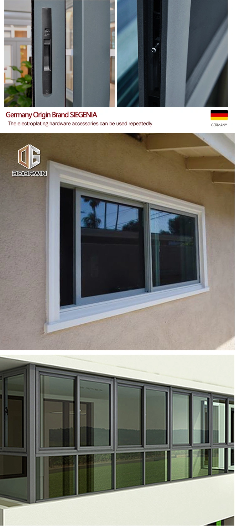 Top Quality Window for Container House, Sliding Window for Fabricated House, Top Quality Brand Profile Window