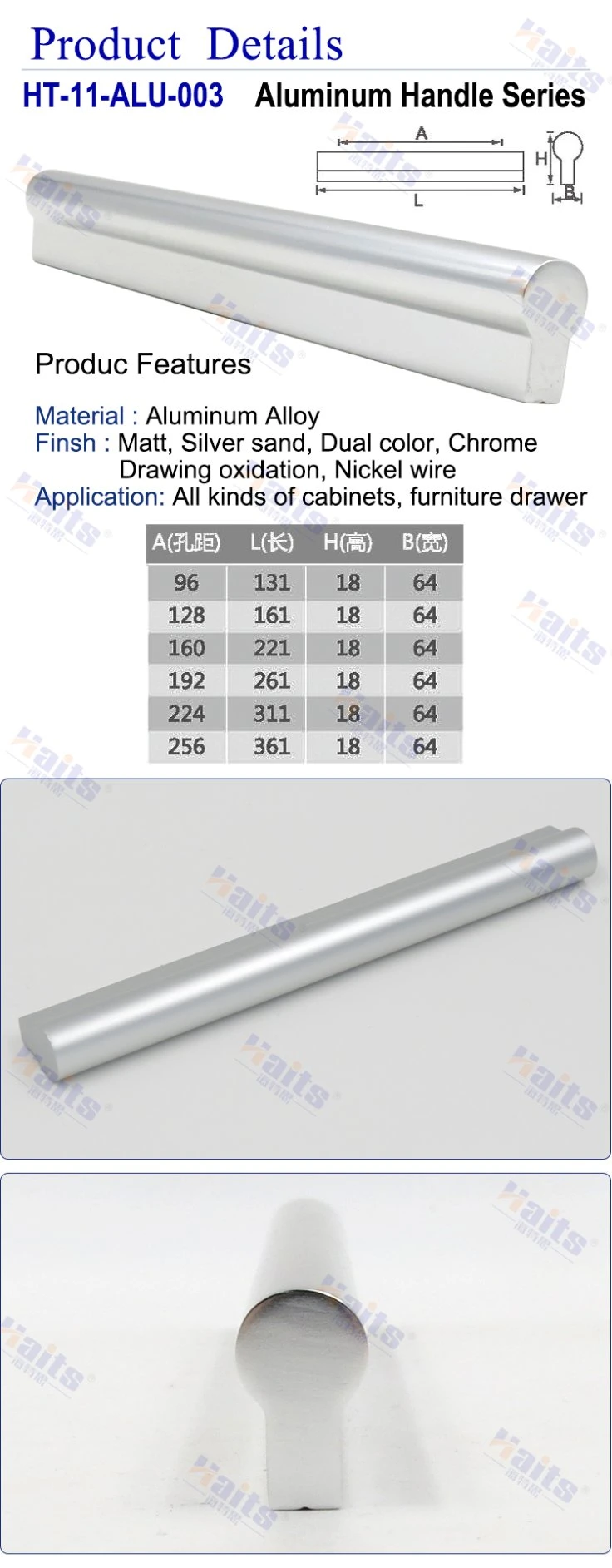 Pull Cabinet Handle Handle Furniture Aluminium Knob Drawer