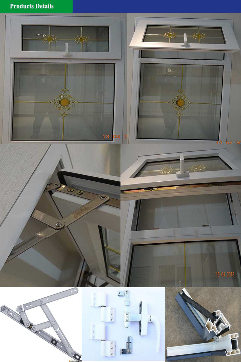 Top Hung Fixed Grills Double Glazing PVC Doors Windows