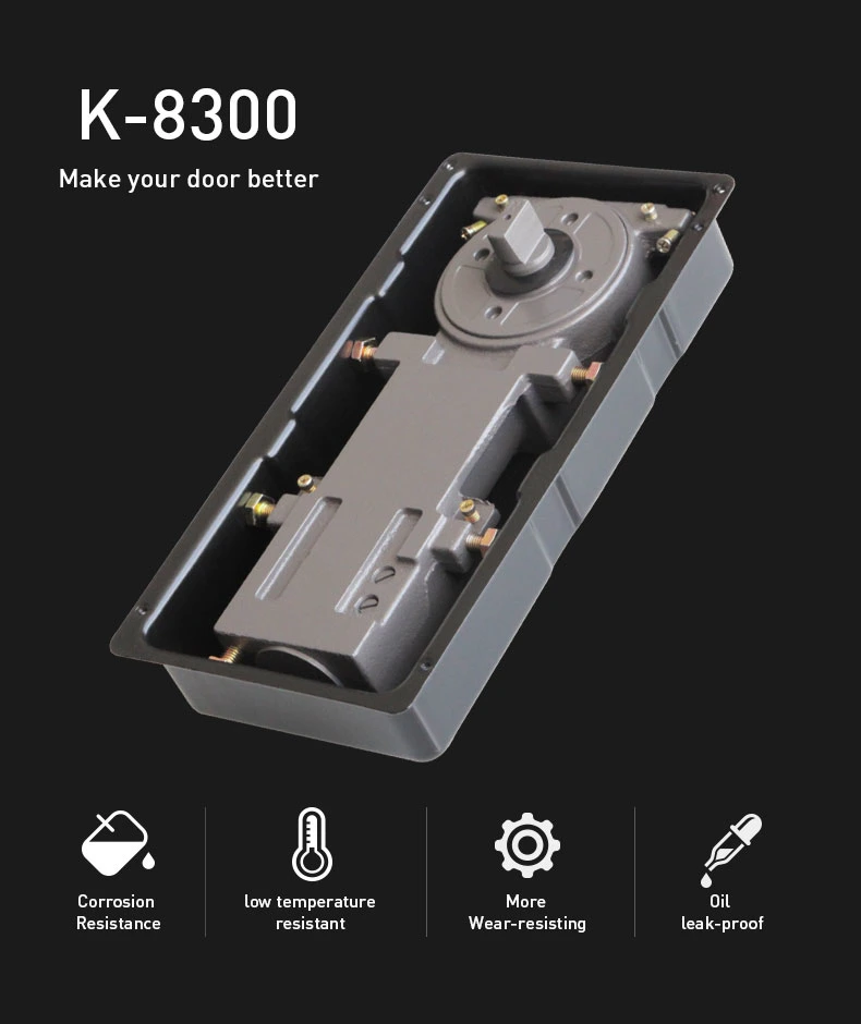K-8300 Korea Design King Type Tempered Glass Door Floor Spring Hinge with Frame Door Accessories