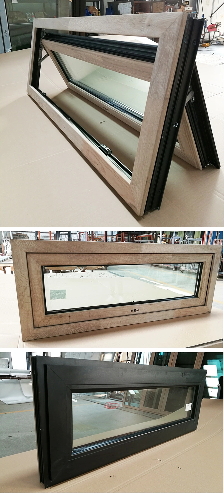 Nfrc Standard Small Glazing Windows Wooden Top Hung Awning Glass Casement Window for Toilet Top Hung Casement Glass Windows