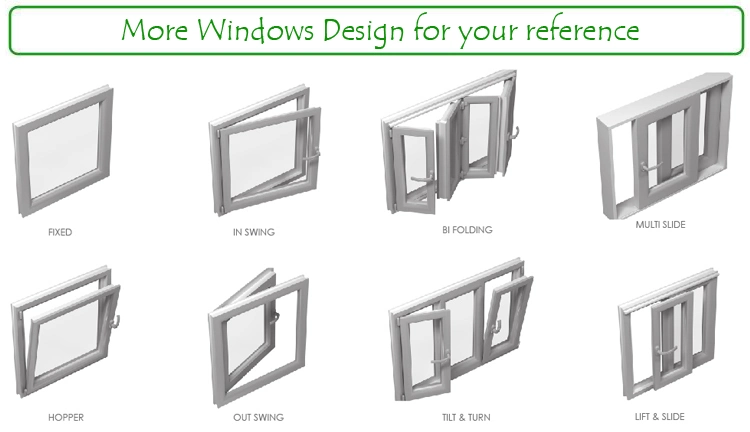 White Color PVC/UPVC Awning Window Open Outward with Screen for Building Project