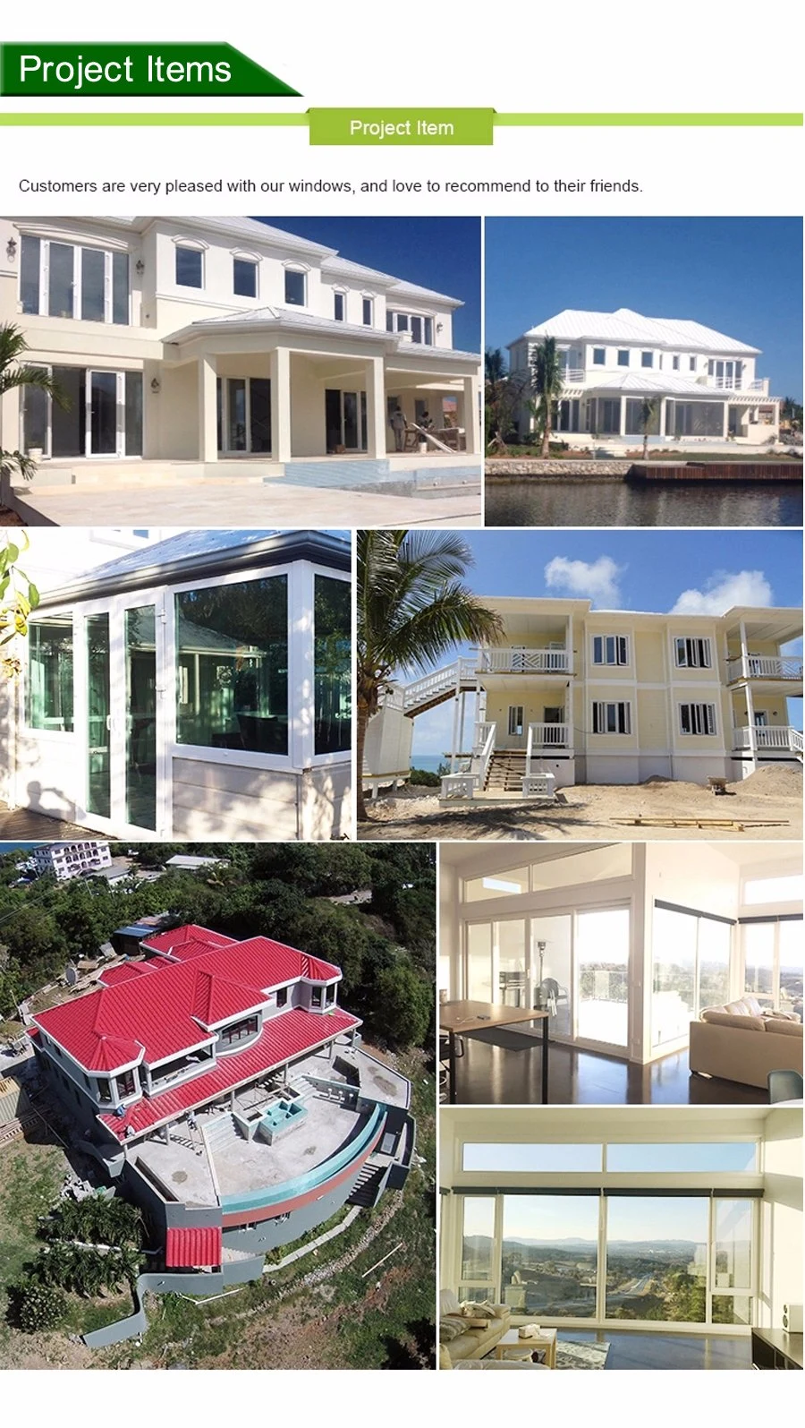 Bahamas House UPVC Casement Windows, Hurricane Impact Tinted Windows