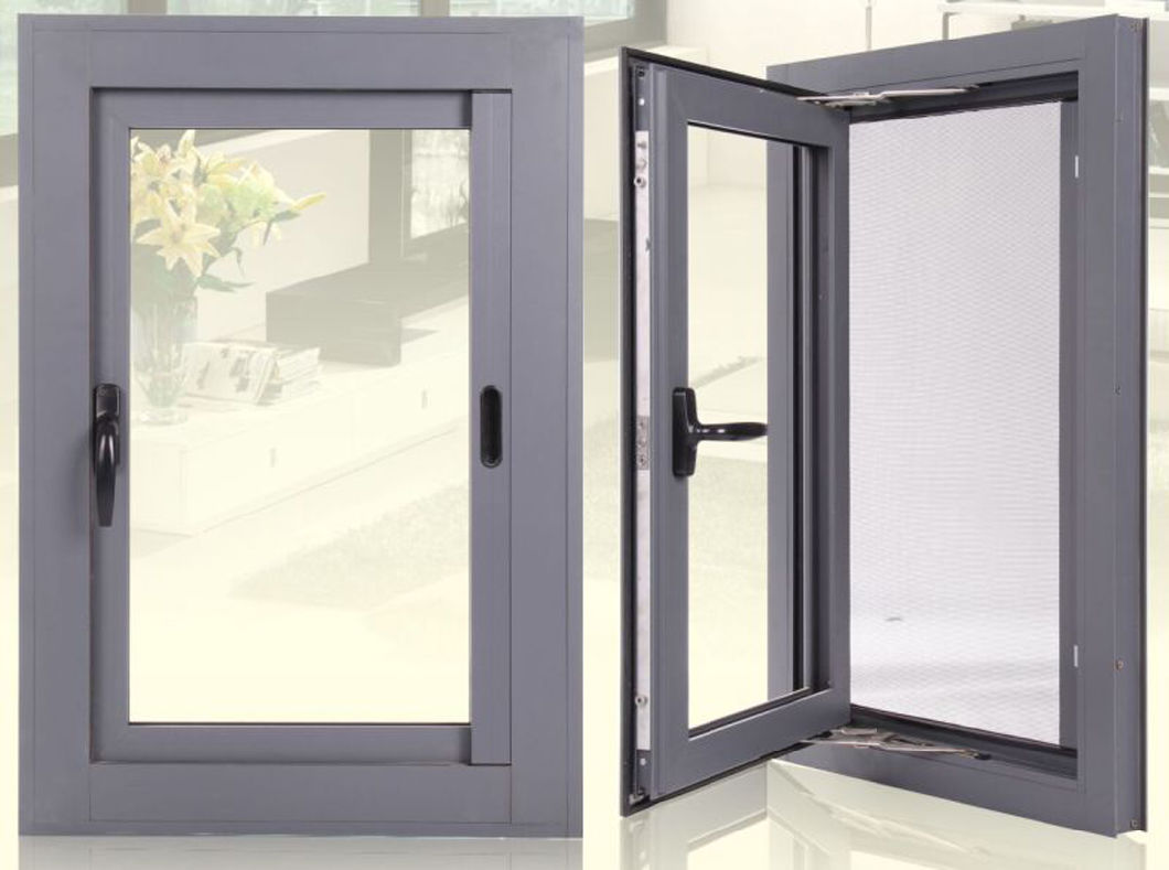 Factory Aluminum with Burglar Proof and Fly Screen Double Opening Casement Window