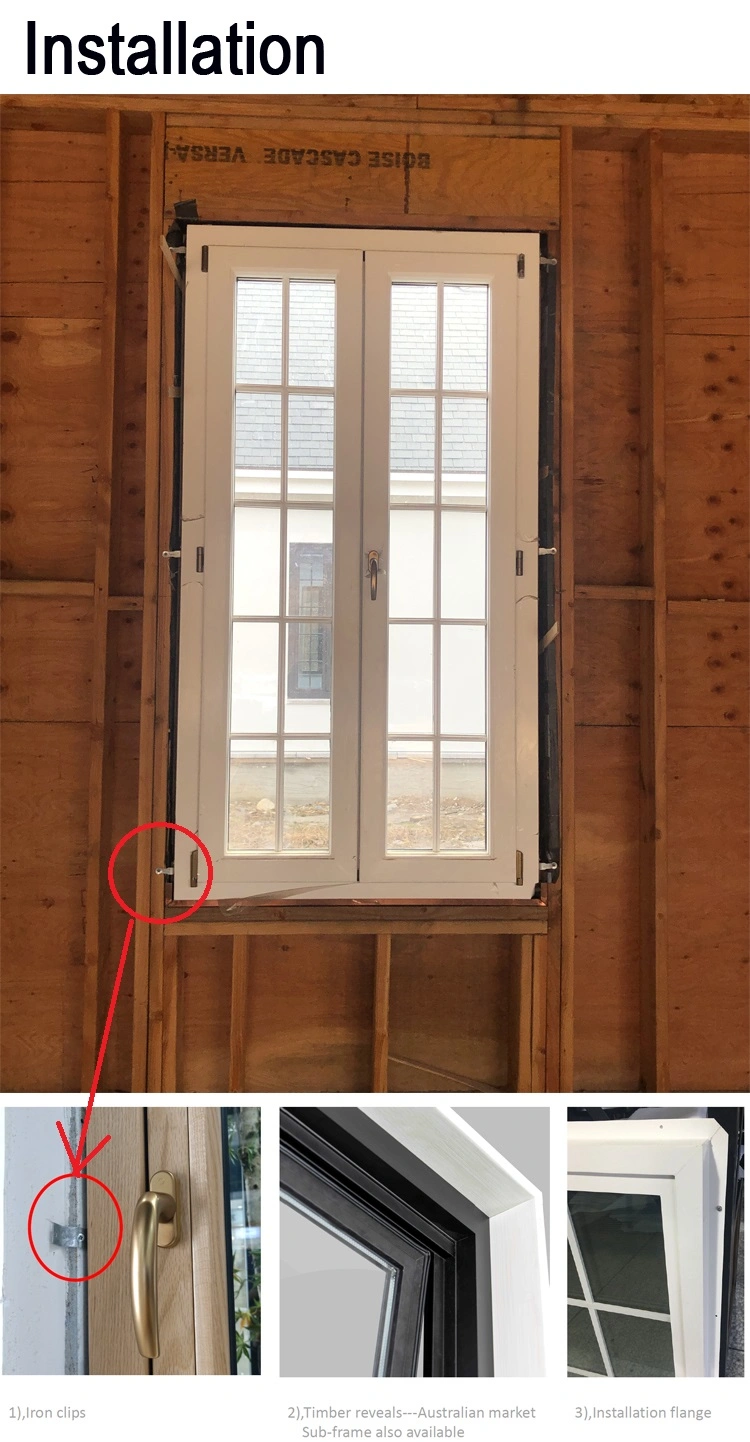 Hurricane Impact Soundproof Windows Aluminium Casement Window for House