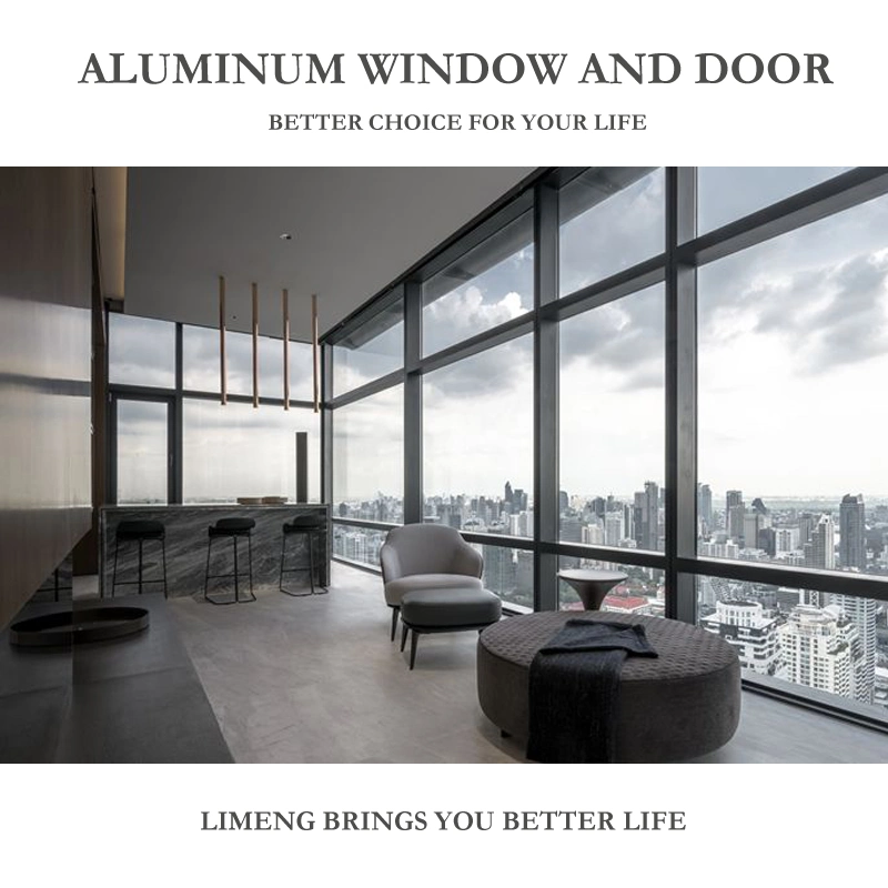 Thermal Break Aluminum Window Opening Inward Window with Screen
