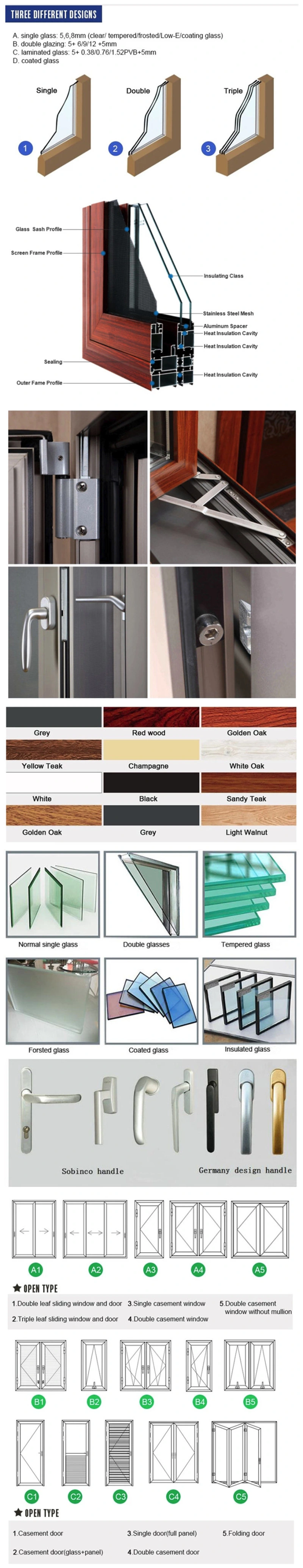 High Quality Energy Saving Swing Aluminum-Alloy Window Casement Windows
