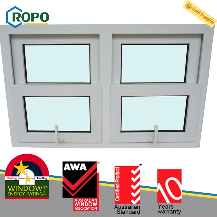 Soundproof UPVC/PVC Plastic Double Hung Windows Designs for Home