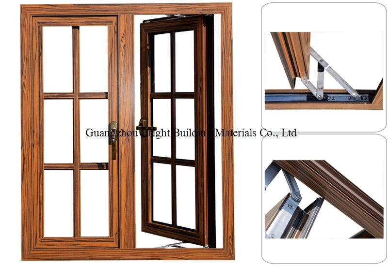 Double Glazing Aluminum Clad Wood Casement Window