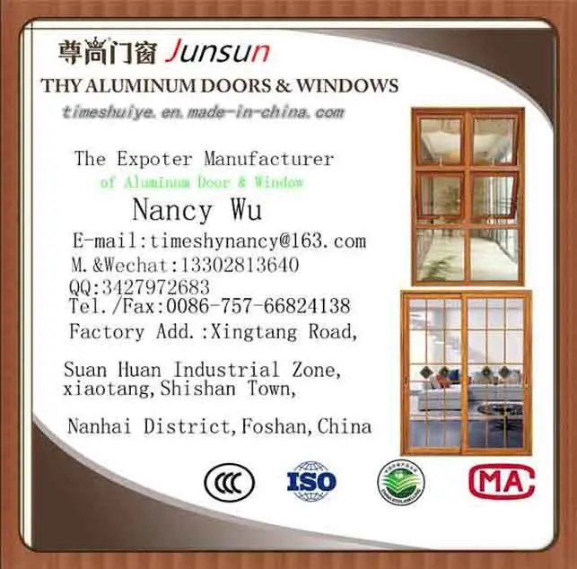 Aluminum Sliding Window with Different Panels and Sliding Tracks