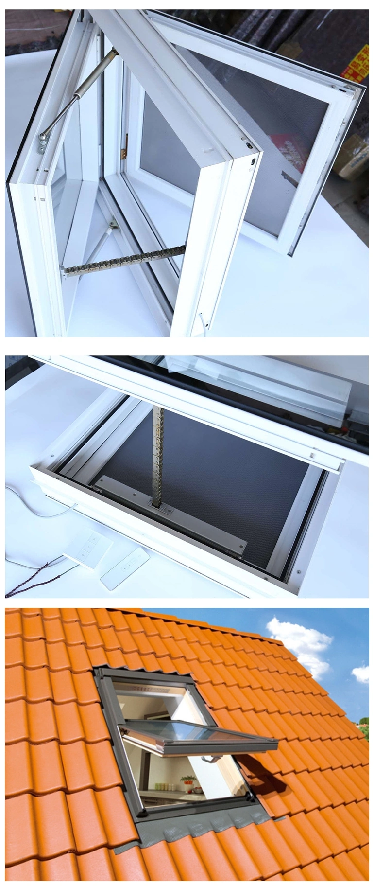 Aluminum Roof Skylight Awning Window with Motor Control