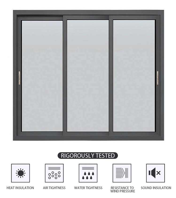 Sound Proof Bedroom Horizontal Coffee Aluminium Sliding Service Windows Thermal Break Sliding Aluminum Window