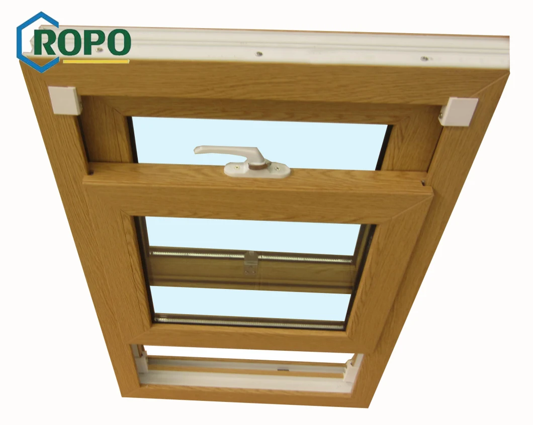 UPVC Wooden Colour Double Glazed Single Vertical Sliding Window