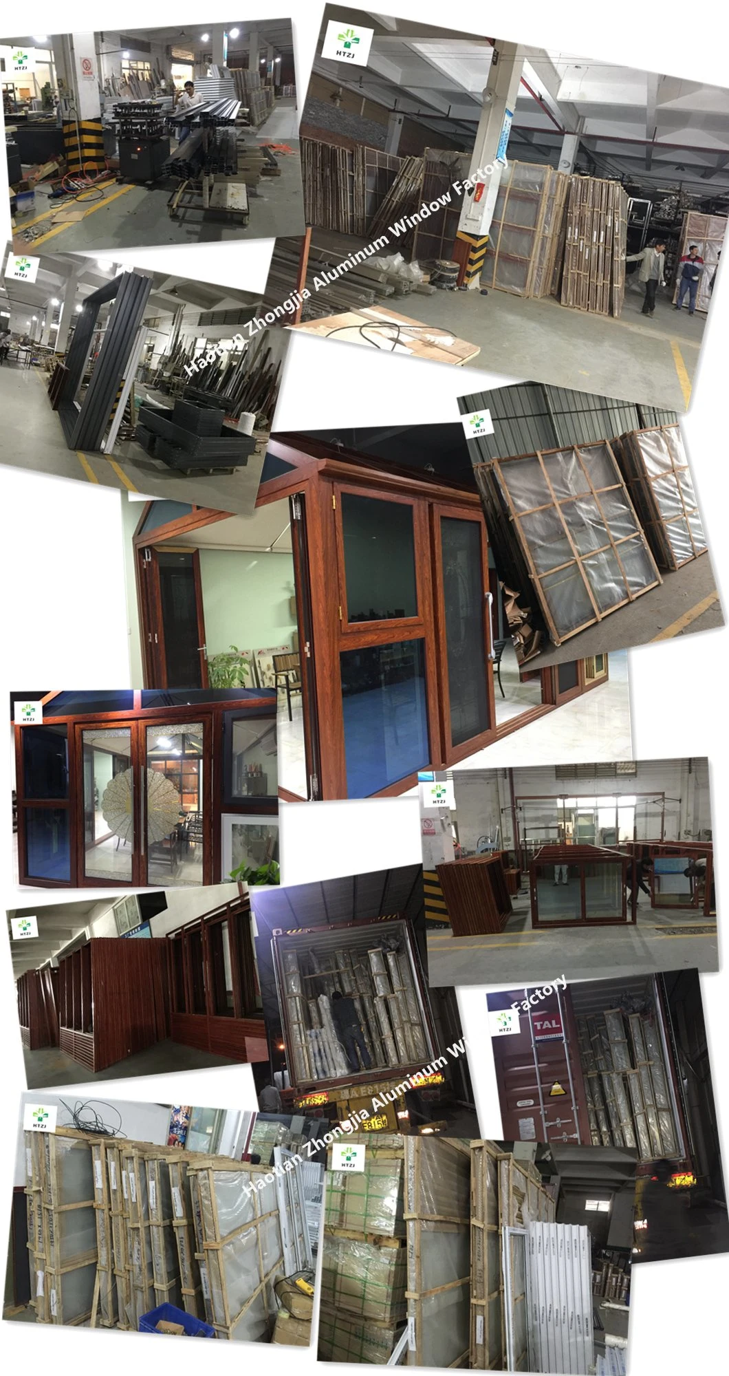 Wooden Color Aluminium Profile Sliding Window with ISO BV Certificate