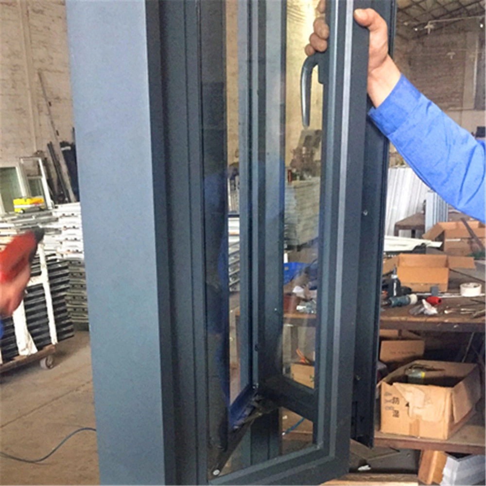 Black Fixed Top Hung Aluminium/Aluminum Window with Round Frame