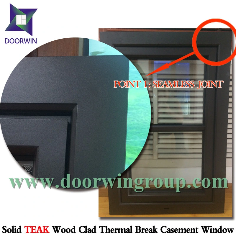Aluminium Tilt & Turn Inward Opening Window with Teak/Oak/ Wood Cladding, American Standard Casement Window