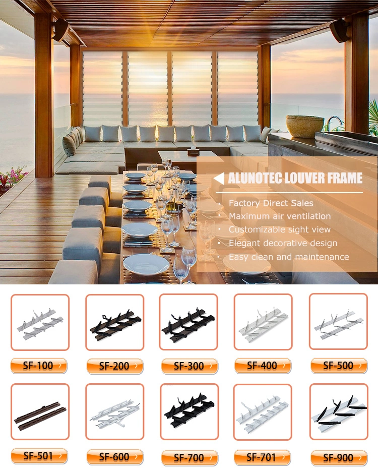 Bronze Frame Black Clip Louvres Frame for Glass Windows